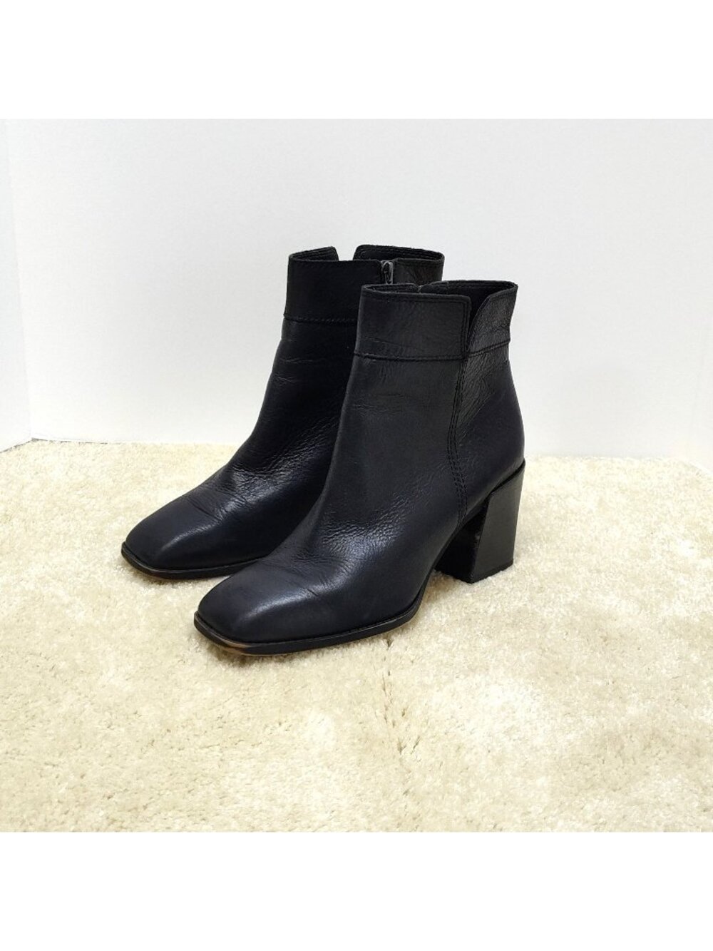 Franco Sarto Generous Ankle Boot Leather Upper Pebbled Texture WMNS US 8M EUR 38